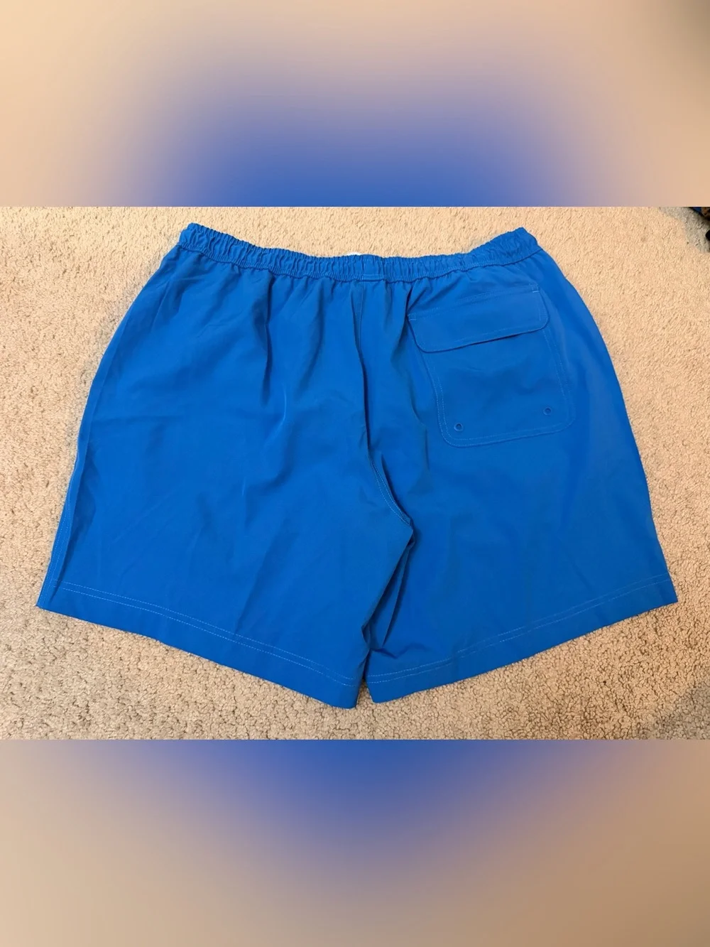 Men's Royal Blue Quick-Dry Swim Trunks with Drawstring